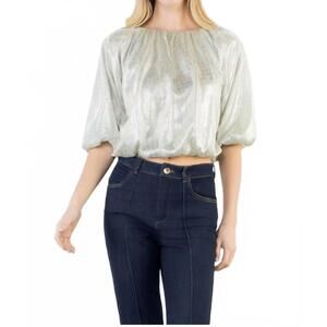 NEW THML sequin flowy top in silver